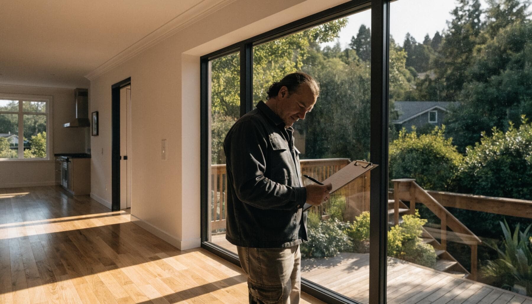 Contractor conducting a final inspection walkthrough of a renovated Vancouver home