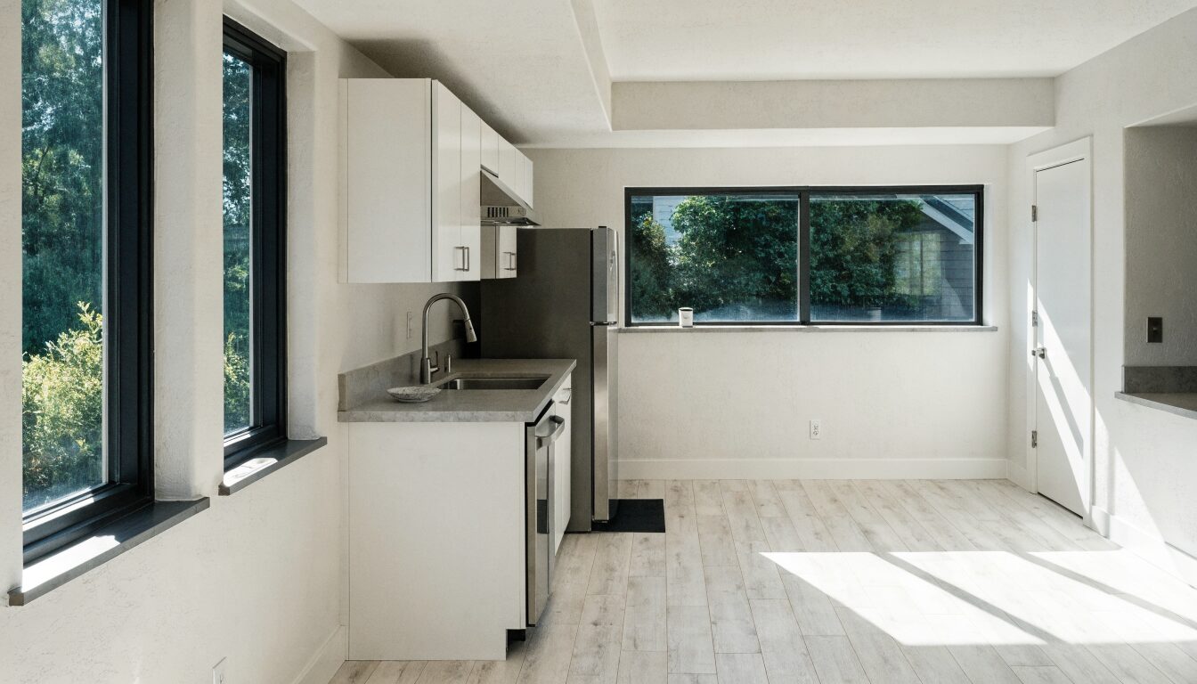 Legal basement suite in a Richmond BC home: separate entry, full kitchen, and compliant ceiling height on the Fraser River delta.
