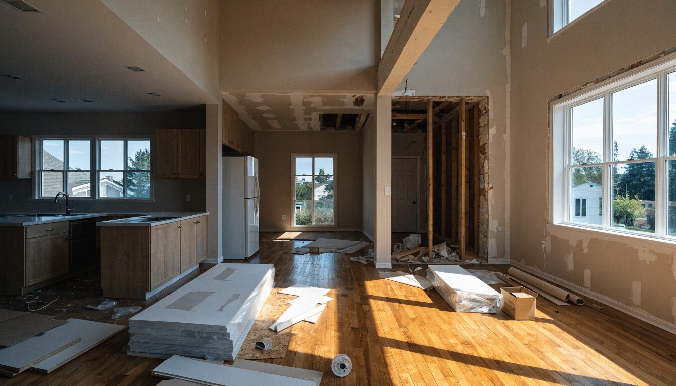 Bright open interior of a renovated home in Burnaby BC, featuring contemporary finishes and natural light.
