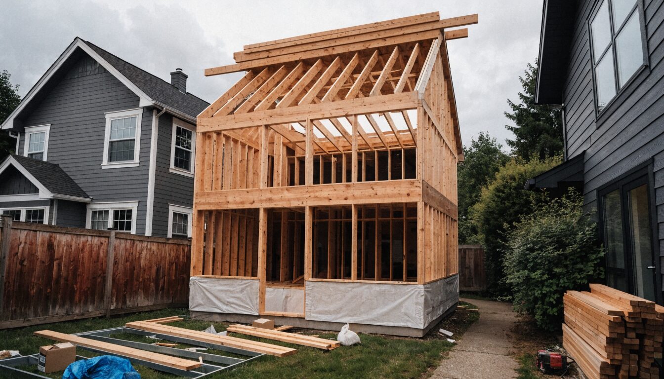 Detached garden suite in Coquitlam BC: compact contemporary backyard dwelling with lane access and separate entry.