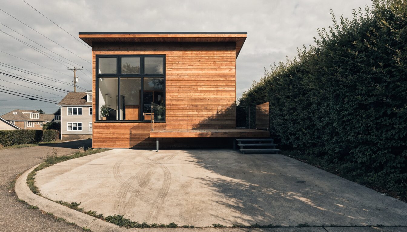 Detached garden suite in Surrey BC: compact contemporary backyard dwelling with separate entry and lane access.