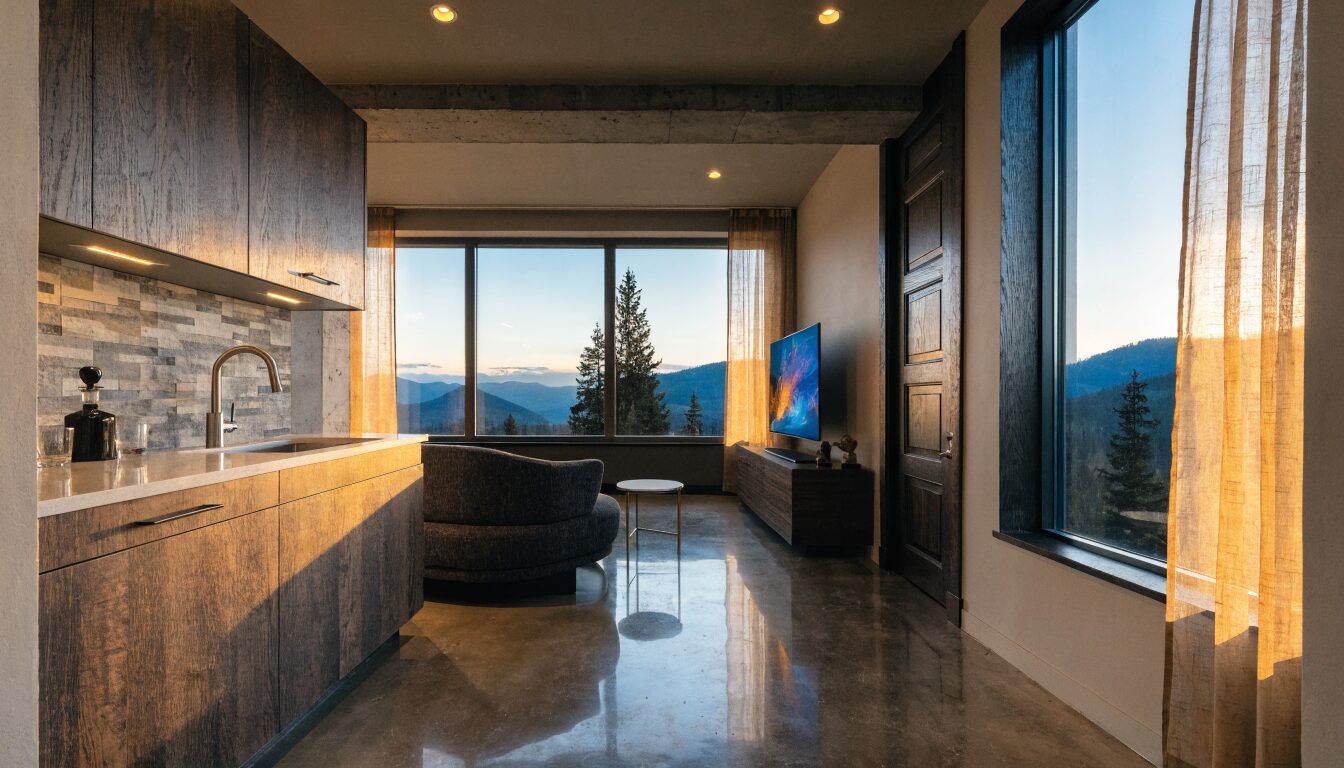 Legal secondary suite in a West Vancouver hillside home: walk-out lower level with separate entry, full kitchen, and mountain views.